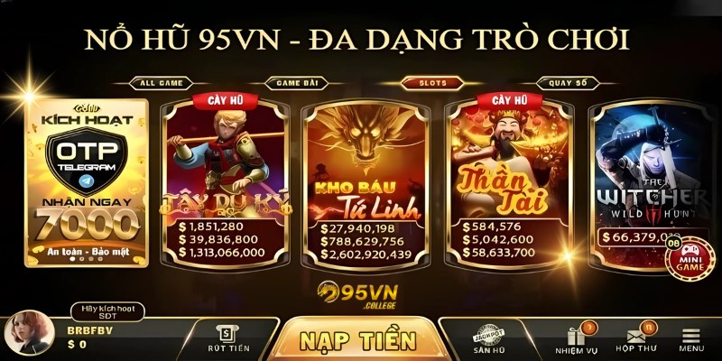 Sảnh nổ hũ mang đến hệ thống game slot đa dạng, đỉnh cao